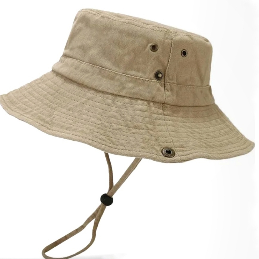 BOONIE Cotton Vintage Tan Safari Hat Unisex L/XL Crushable Canvas